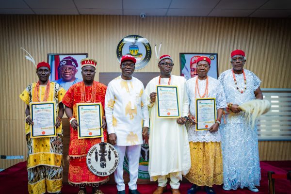 Gov. Soludo Present Certificates Of Recognition To Four Traditional Rulers, Tasks Them On Morals And Value Rebirth